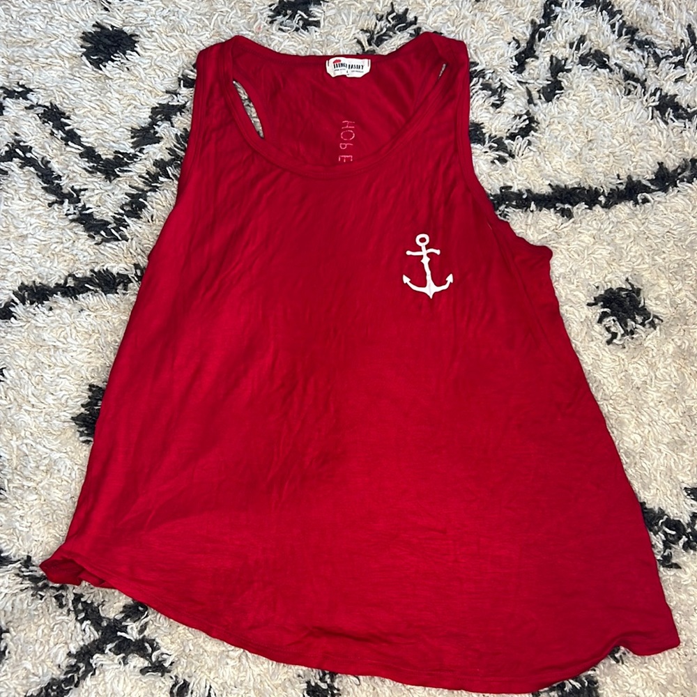 French Pastry Red Anchor Tanktop